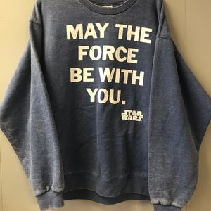 WOMENS JUNIORS BLUE STAR WARS MAY THE FORCE BE WITH YOU SWEATSHIRT
